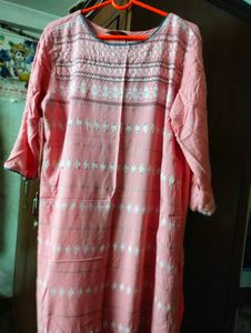 Peach Embroidered Kurta and Pant sets.