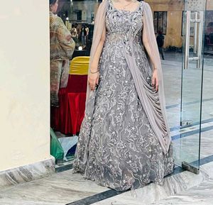 Elegant Grey Ethnic Gown