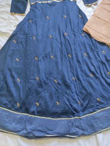 Elegant Blue Embroidered Anarkali Suit