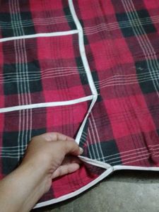 Cotton Red &amp; Black Refrigerator Or TV Cover