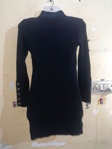 Chic Black Mini Sweater Dress