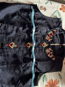 Crop Top With Dhoti And Shrug