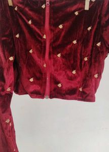 Velvet Embroidered Blouse