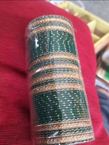 Dark Green Metal Set Bangles