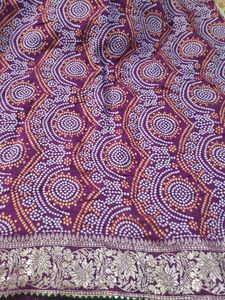Elegant Purple Bandhani Saree