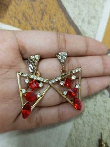 Triangle Flower Earrings