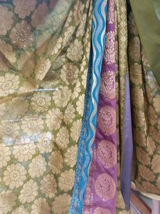 Olive Green Saree