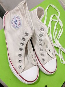 White High-Top Canvas Sneakers