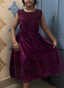 heavy velvet Purple Dress