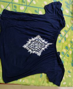 Navy Blue Crop Top