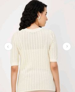 Max Ivory Knit Short Sleeve Top