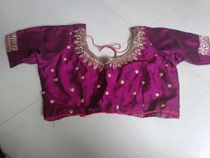 Purple Embroidered Saree