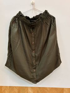 Olive Green Smocked Waist Skirt