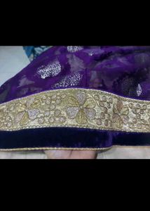 Embroidery Purple Saree