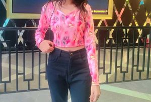 Printed Pink Top For Womens