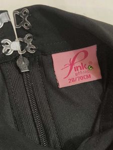 peach full sleeve top and black pink lether m