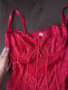 lace red corset bodysuit 😍❣️