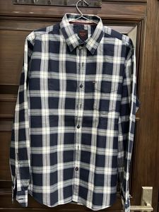 Navy & White Checked Button-Down Shirt