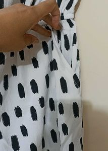 Sera White &amp; Black Print Playsuit
