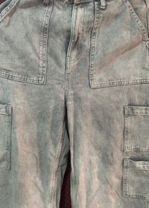 Grey Wash Cargo Pants