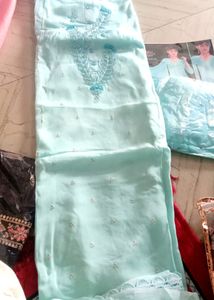 Pink Colour Best Organza Suits Heavy Dupatta 2 Colour