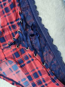 Blue Check Ribbon 30size