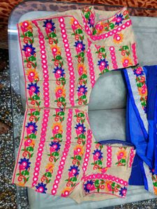 Blue Chiffon Saree