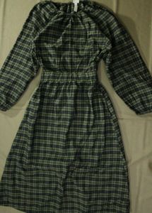 H&amp;M Khaki Check Tartan Cut Out Back Dress