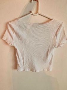 White H&amp;M Cropped Top &lt;3