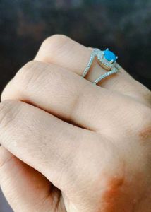 Turquoise Stone Ring 925 Silver