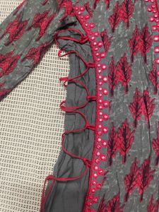 Olive Kurta with Embellishments