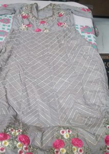 floor length kurta and dupatta with pyjami
