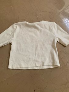 White Knit Crop Top