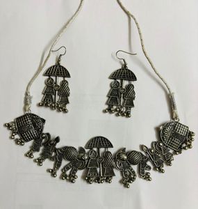 Oxidised Necklace &amp; Earring Set