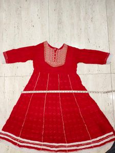 ❤️ Beautiful Red Embroidered Anarkali Gown 🌸