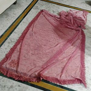 Women&#39;s Pink Chiffon Saree