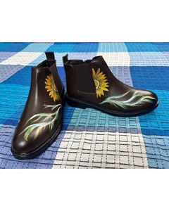 Painted Brown Chelsea Boots