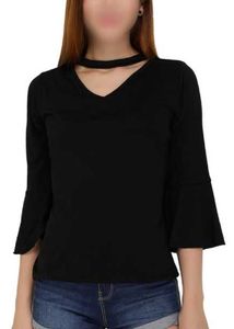 y2k black neck band top