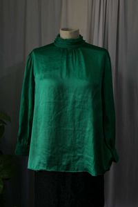 Zara Green Satin Blouse