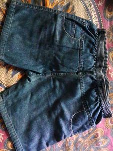 Denim Shorts with Elastic Waistband