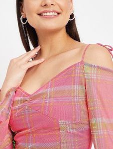 Pink Plaid Mini Dress