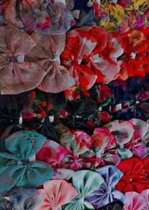 Pack Of 10 Georgette Bow Clips