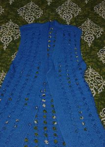 Blue Crochet Vest