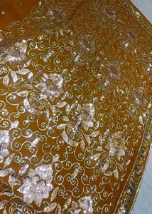 Gold Embellished Saree &amp; Blouse