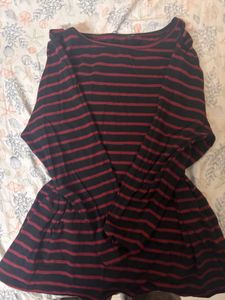 Striped Y2K emo grunge style oversize