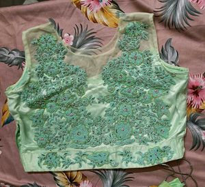 Mint Green Embroidered Lehenga choli