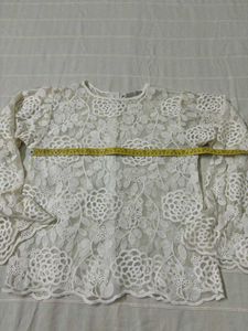 Korean Net/Lace Embroidered Top