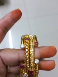 Artificial Golden Plated Pair Of Bangles .