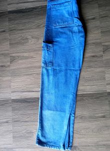 Blue Denim Cargo Pants
