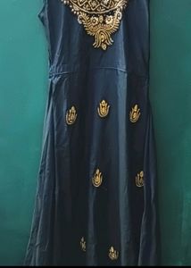 Full Length blue Colour Gown | Sleeveless
